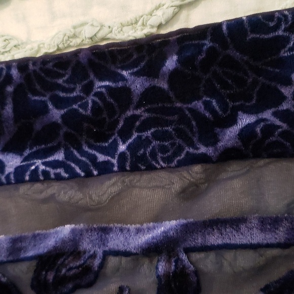 Purple Blue Burnout Silk Scarf - Picture 13 of 16